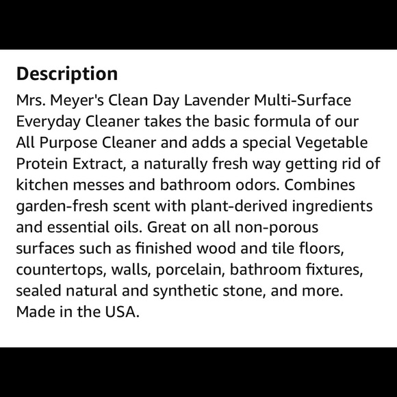 Mrs Meyers all purpose spray.  Lilac. NEW sealed - Picture 3 of 3